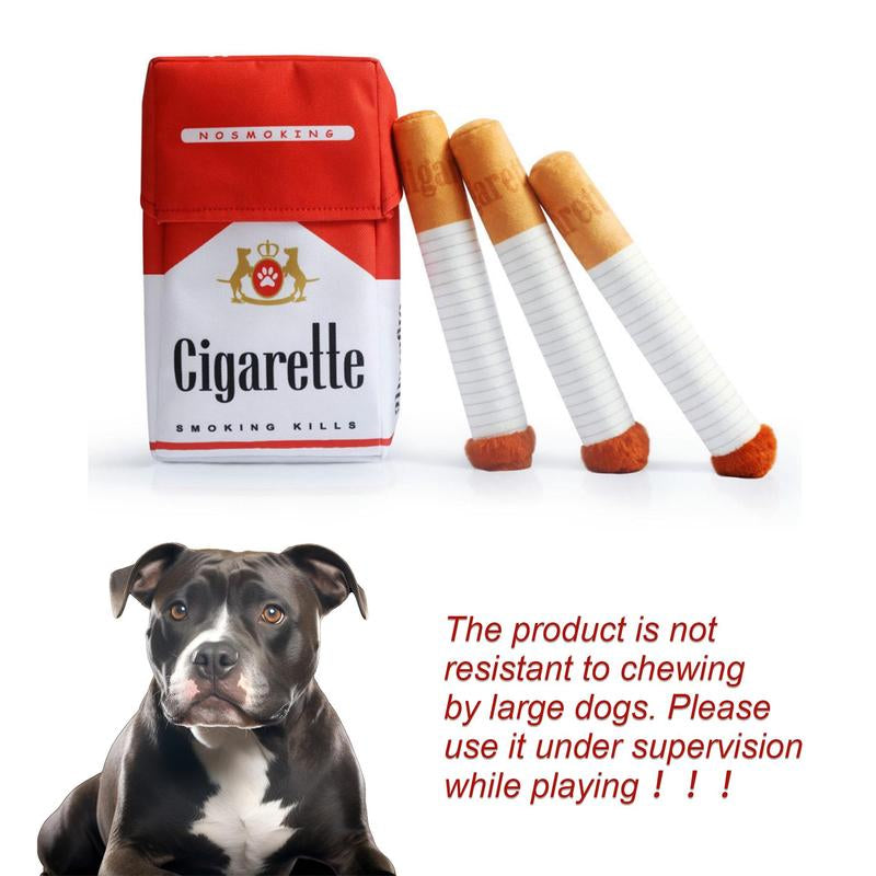 Cigarette Design Dog Toy, 1 Count Interactive Chew Toy with Squeaky Sound, Fun and Novelty Design Dog Toy, Perfect for Puppies, Small and Medium Dogs, Valentine'S Day Gift