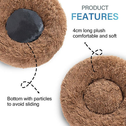 Portable Cat round Plush Bed, 1 Count Soft & Comfortable Pet Nest Bed, Multifunctional Pet Supplies for Indoor Use, Pet Accessories