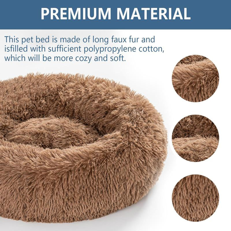 Portable Cat round Plush Bed, 1 Count Soft & Comfortable Pet Nest Bed, Multifunctional Pet Supplies for Indoor Use, Pet Accessories