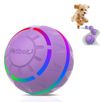 Petbobi Interactive Dog Ball,2 Modes Interactive Dog Toys USB Rechargeable Motion Activated Self Moving Dog Ball Toy Durable Peppy Pet Ball for Small Medium Dog LED Light