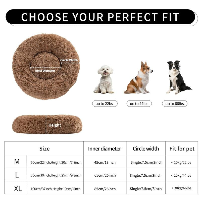 Portable Cat round Plush Bed, 1 Count Soft & Comfortable Pet Nest Bed, Multifunctional Pet Supplies for Indoor Use, Pet Accessories