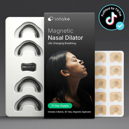 Intake Breathing Magnetic Nasal Strip Starter Kit and 15 Day Supply Extra Strength